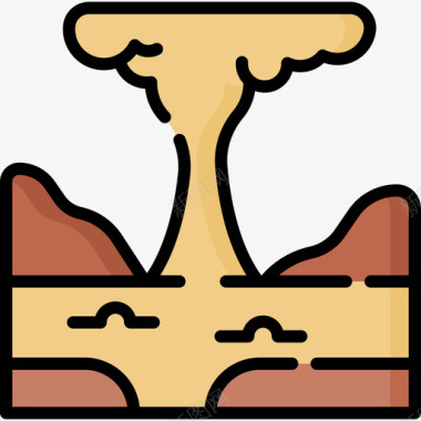 火焰喷发喷发自然灾害42线状颜色图标