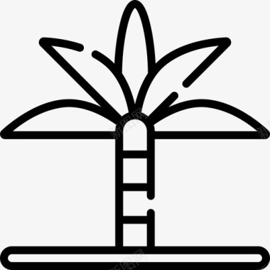 棕榈树棕榈树摩洛哥10线形图标