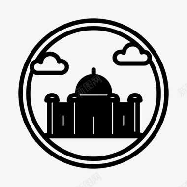 文莱清真寺地标城市达鲁萨兰国图标