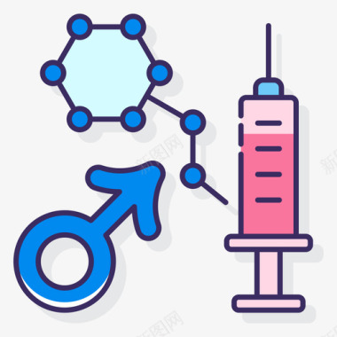 薰衣草疗法激素疗法药物3线性颜色图标