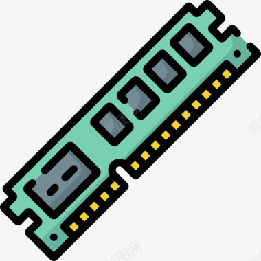 RAM存储器Ram硬件50线性彩色图标