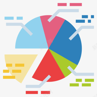 饼图数据分析16扁平图标