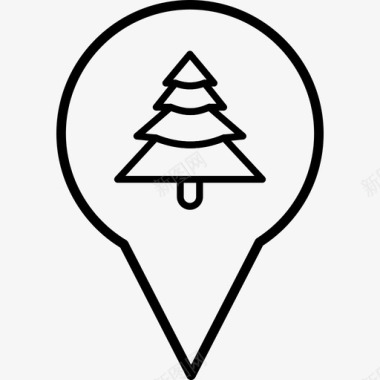 森林素材树森林地图图标