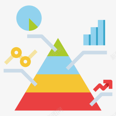 数据分析矢量图金字塔数据分析16平面图标