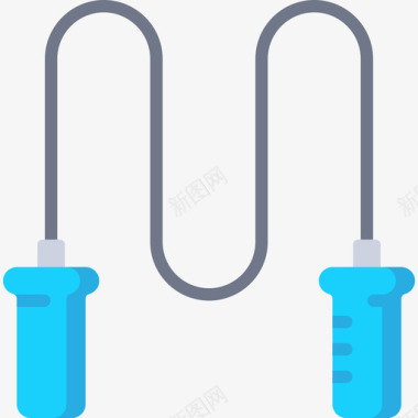 健身房设计跳绳健身房91扁平图标