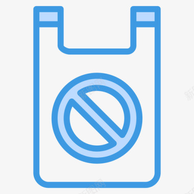 没有塑料袋塑料污染24蓝色图标