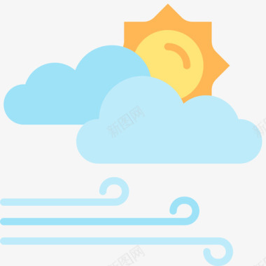 大风天气大风333号天气平坦图标