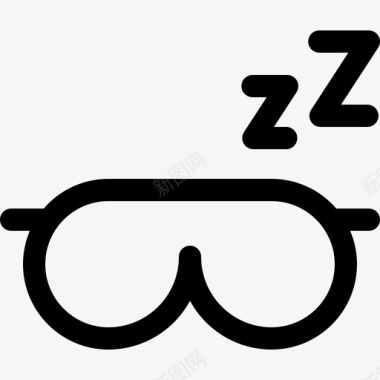 眼罩睡眠时间62线性图标