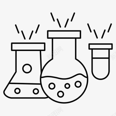 化学品矢量烧杯化学品烧瓶图标