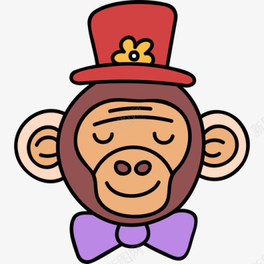 猴子马戏团105彩色图标