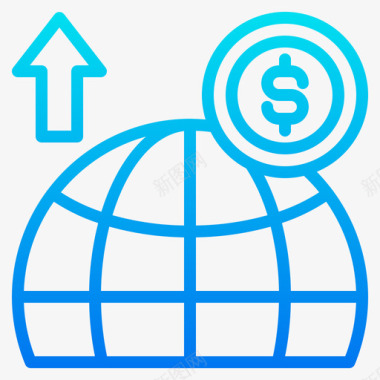 金融和商业方面的观点全球商业和金融118梯度图标