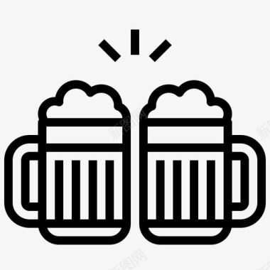 啤酒杯啤酒厂5直线型图标