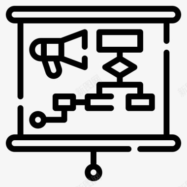 加工流程流程图营销策略8线性图标