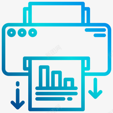 打印机数据分析26线性梯度图标