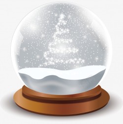 冬日水晶球圣诞节雪花水晶球高清图片