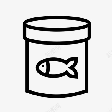 鱼罐头罐头食品涂鸦图标