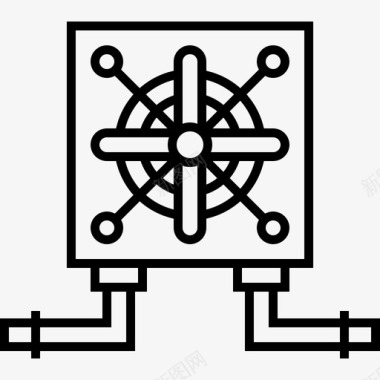 白色风扇风扇工业流程47线性图标