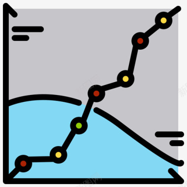矢量数据分析图标图形数据分析24线性颜色图标