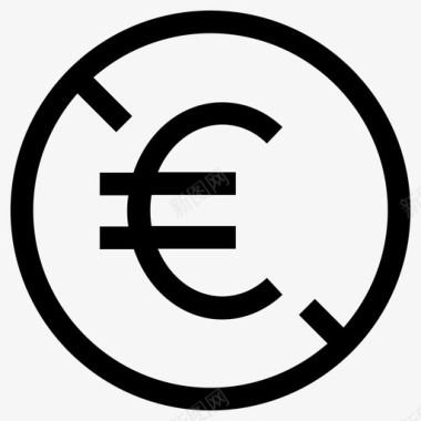 免费没有欧元没有钱图标