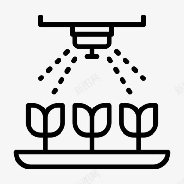 洒水器洒水器农业97线性图标