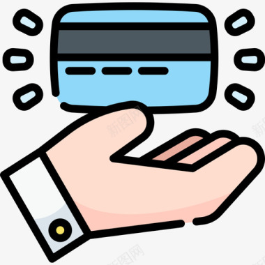 信用卡信用卡银行123线性彩色图标