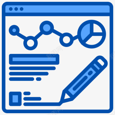 矢量数据分析图标数据数据分析25蓝色图标