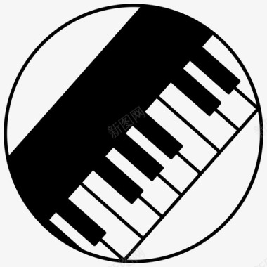 钢琴键盘音乐乐器图标