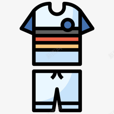 足球服德国23线性颜色图标