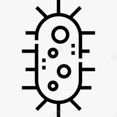 圆柱形状细菌病毒传播15线状图标