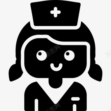 护士女专业人员3填充图标