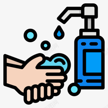 洗手液洗手液病毒7原色图标