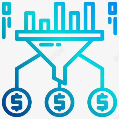 矢量数据分析图标图表数据分析26线性梯度图标