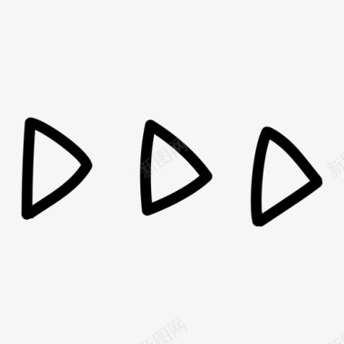 箭头三个三角形涂鸦画图标