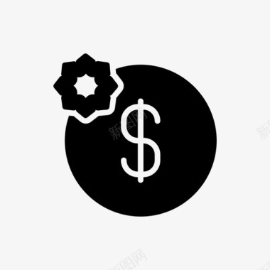 美元小图标国家银行硬币图标