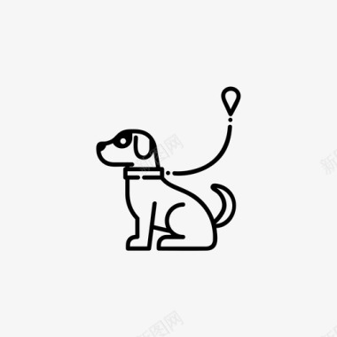哈士奇狗遛狗皮带狗图标