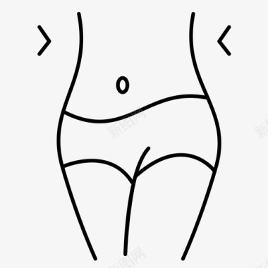 健身瘦腰女性腰部马甲线图标