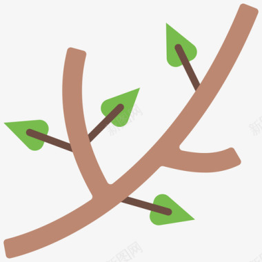 树枝春季18号平坦图标