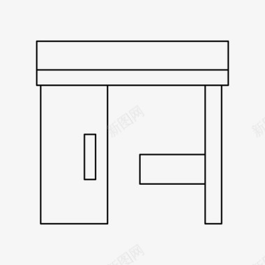 书桌书桌装饰家具图标