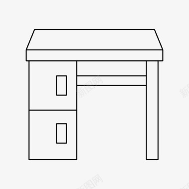 书桌书桌装饰家具图标