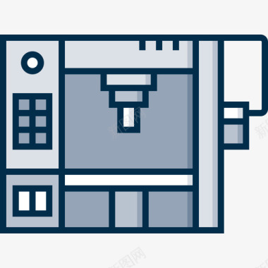 山3D3d打印机工业流程46线性彩色图标