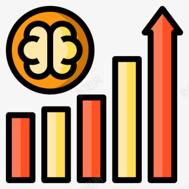 数据分析矢量插画数据分析大脑概念9线性颜色图标