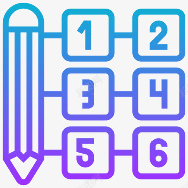 顺序号码牌顺序设计思维80梯度图标