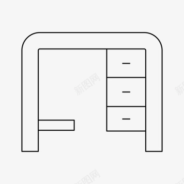 书桌书桌装饰家具图标