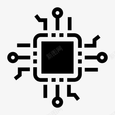 伤口处理微芯片电子芯片集成电路图标