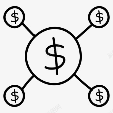 网络金融货币网络银行结构银行网络图标