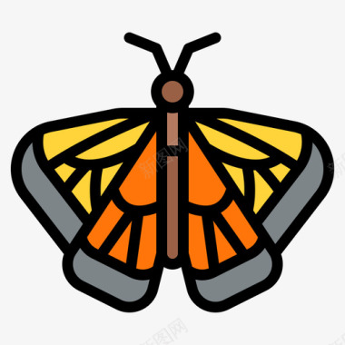 蝴蝶生态环境11线色图标