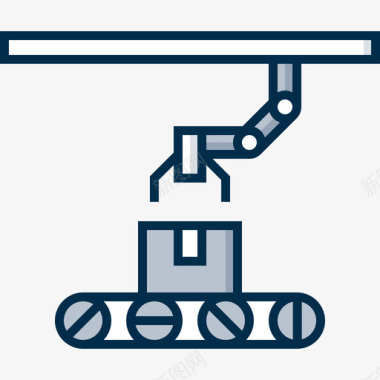 传送带工业流程46线性颜色图标