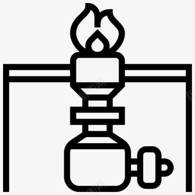 被煤气煤气炉科学144线性图标