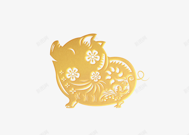 剪纸猪节日png免抠素材_88icon https://88icon.com 剪纸 节日