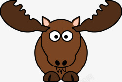 鹿哺乳动物驼鹿鹿茸动物棕色搞笑卡通人物素材